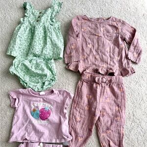 Bundle Set of 3 Baby Girls Matching Sets 9 Months